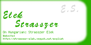 elek strasszer business card
